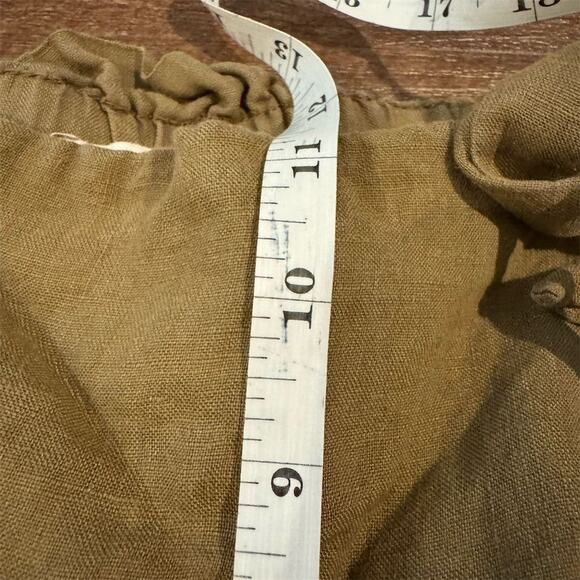 Christian Siriano M Olive 100% Linen Faux Wrap Skort Pockets Boho Preppy READ - Picture 9 of 10